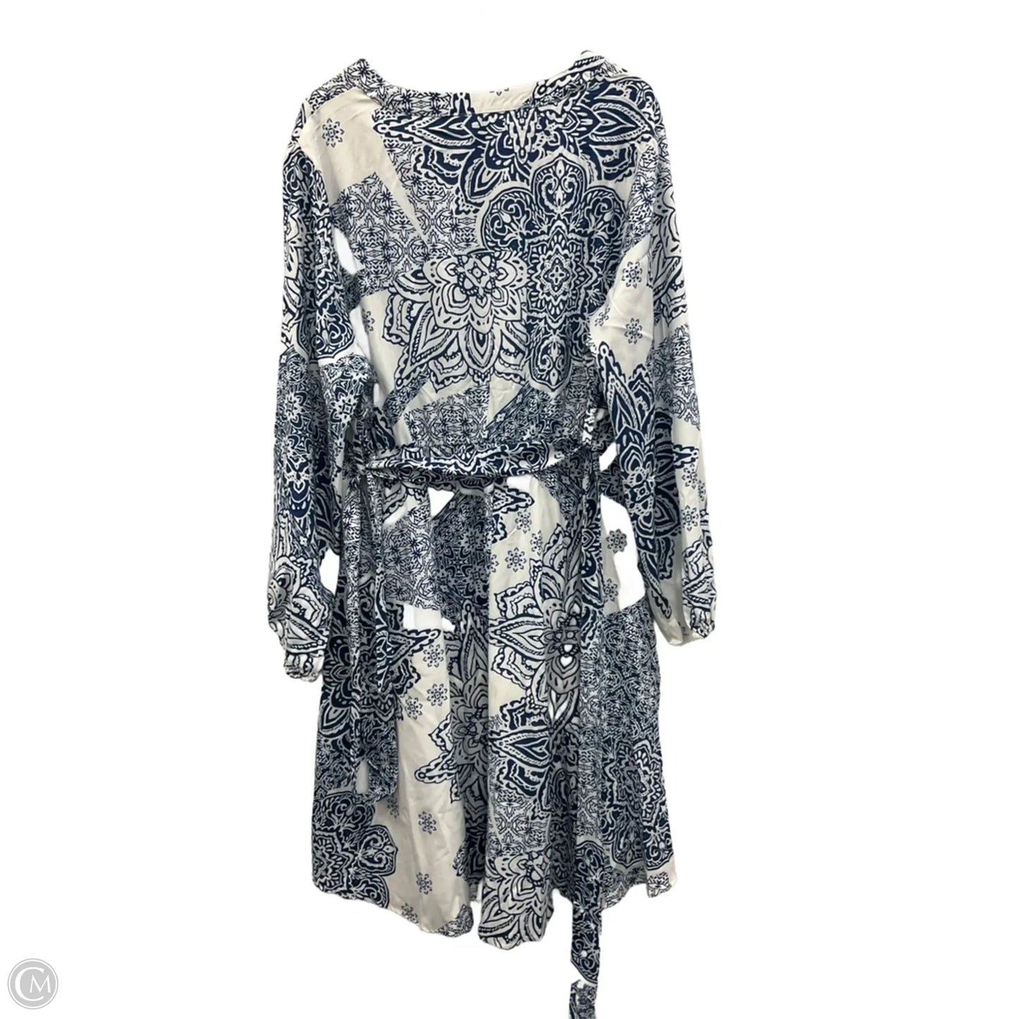 Dress Casual Midi By Bloomchic In Blue & White, Size: 3x