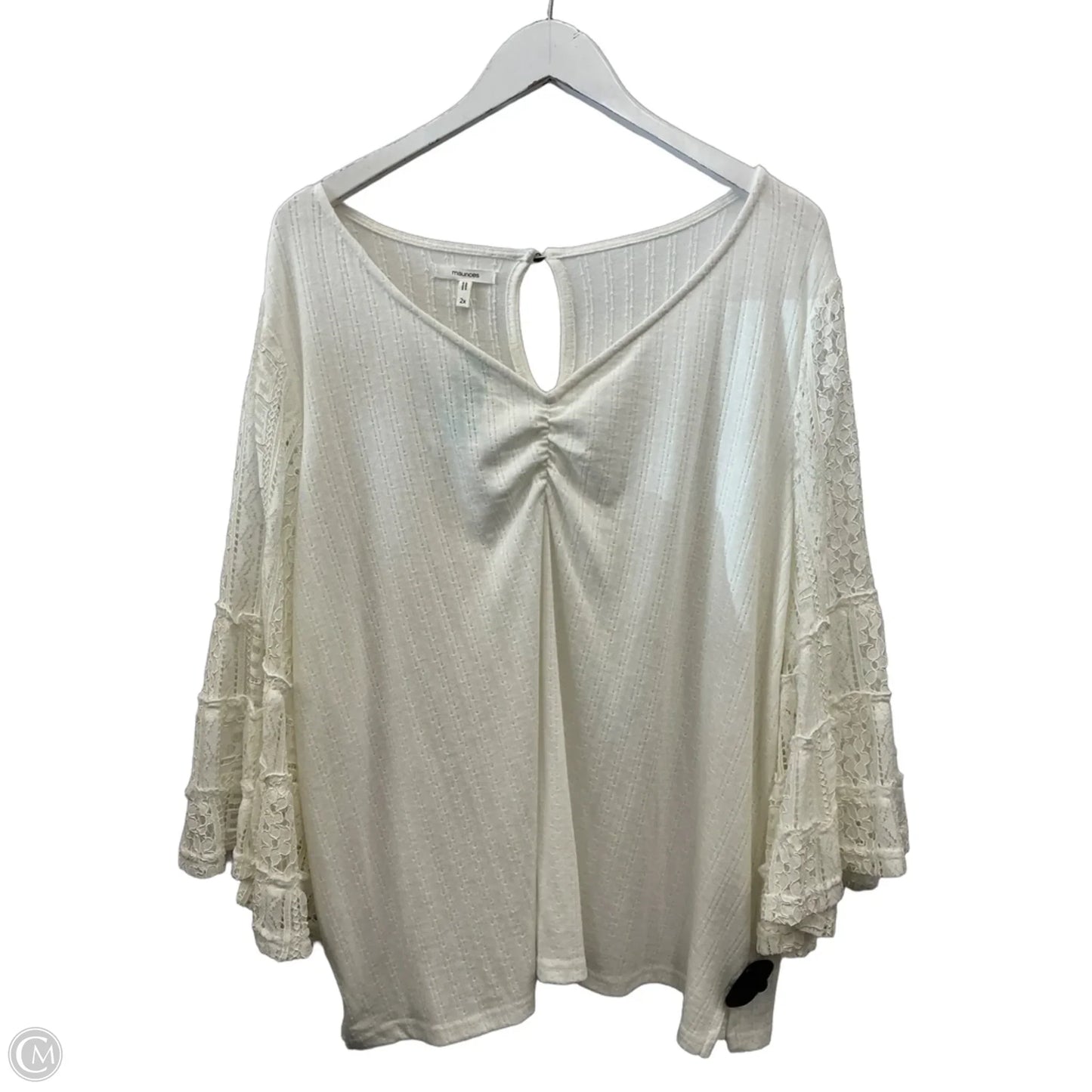 Top 3/4 Sleeve By Maurices In White, Size: 2x