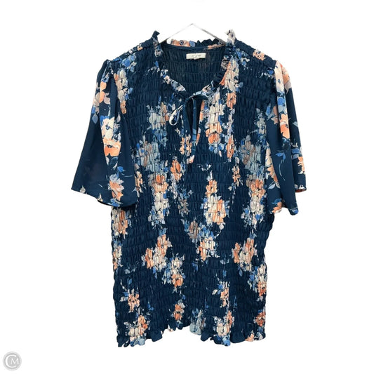 Top Short Sleeve By Maurices In Navy, Size: 2x