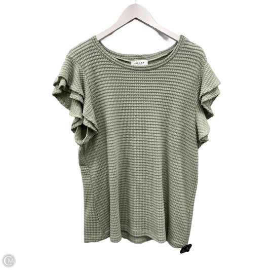 Top Short Sleeve By Gilli In Green, Size: 2x