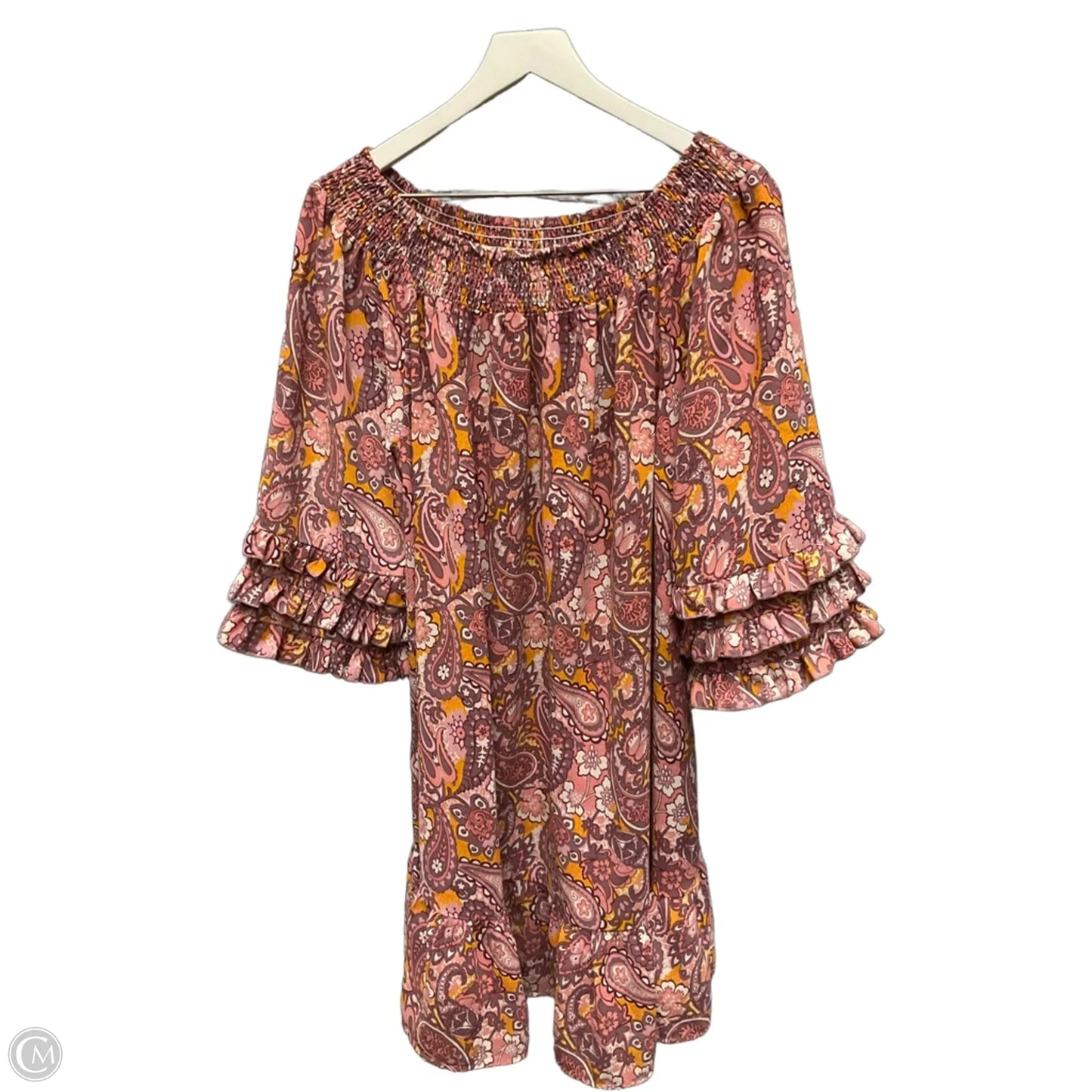 Dress Casual Midi By Grace + Karma In Pink & Purple, Size: 1x