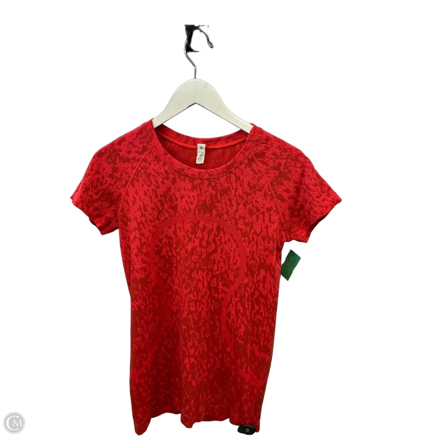 Athletic Top Short Sleeve By Lululemon In Red, Size: 8