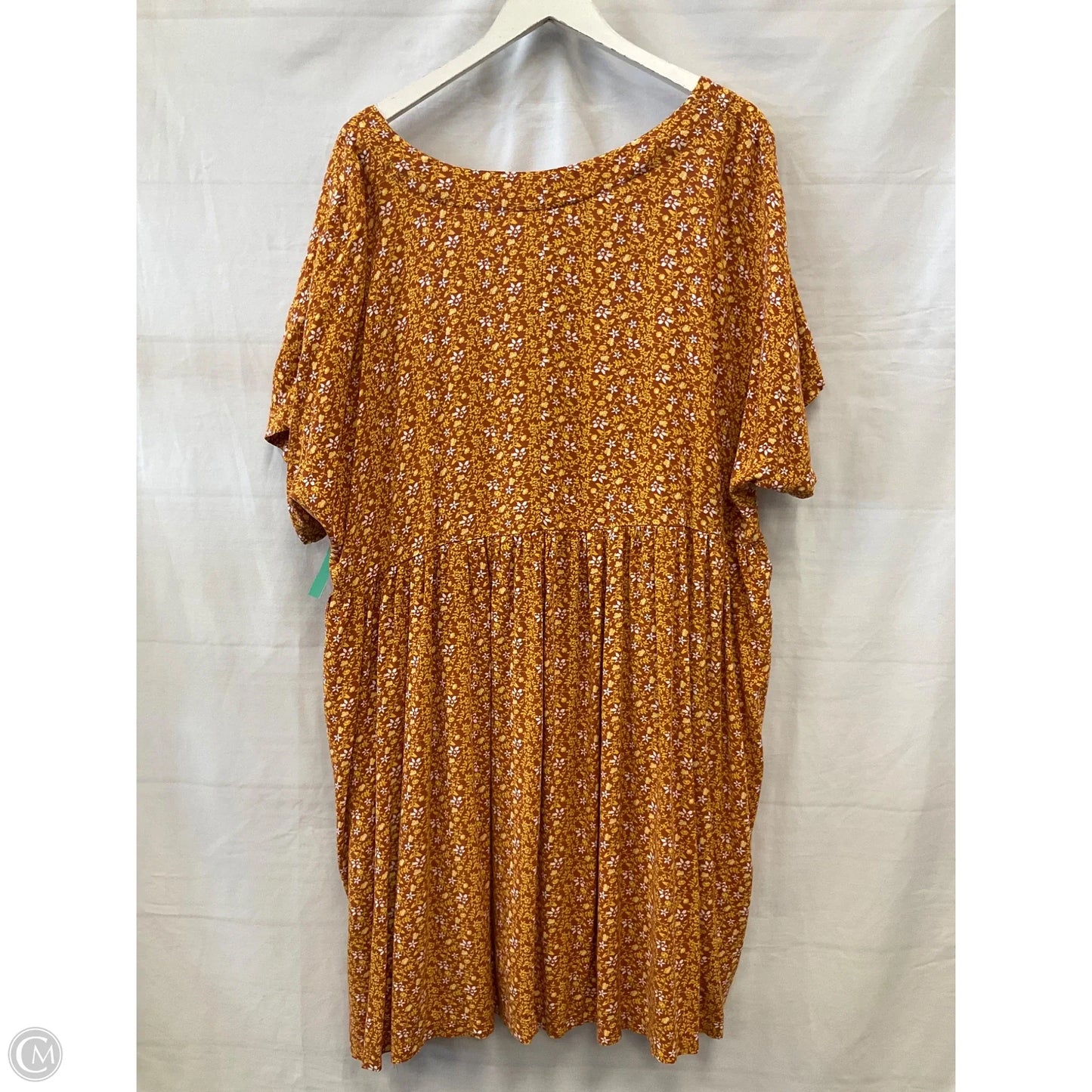 Dress Casual Midi By Terra & Sky In Orange & Yellow, Size: 2x