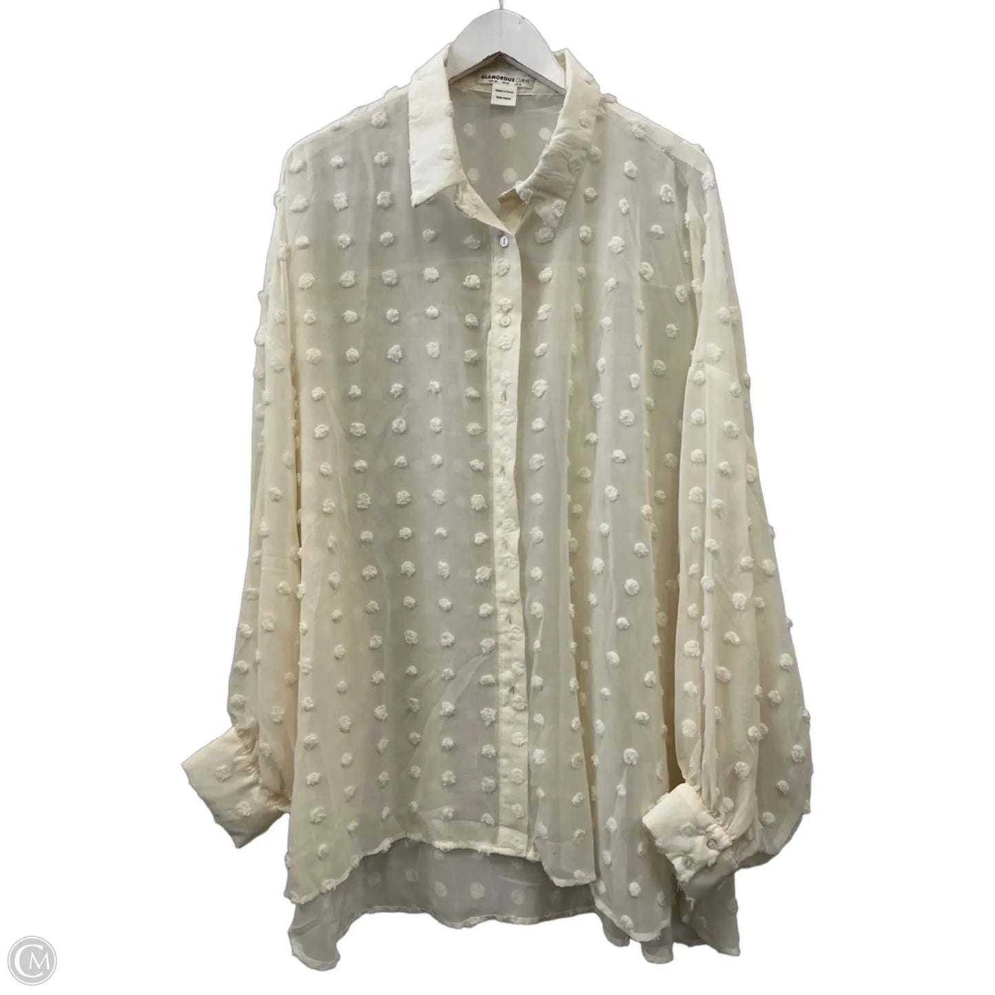 Top Long Sleeve By Glamorous In Cream, Size: 1x