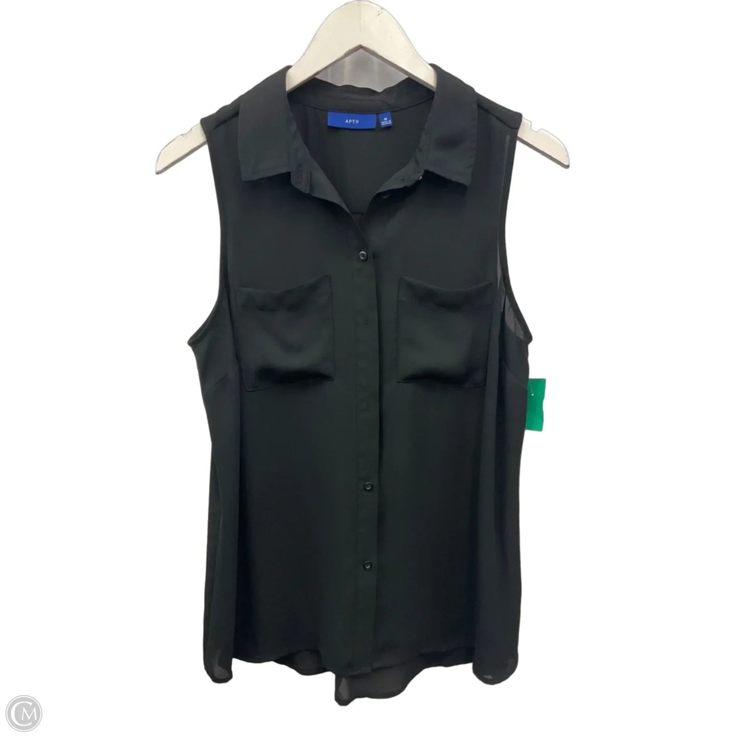 Top Sleeveless By Apt 9 In Black, Size: M