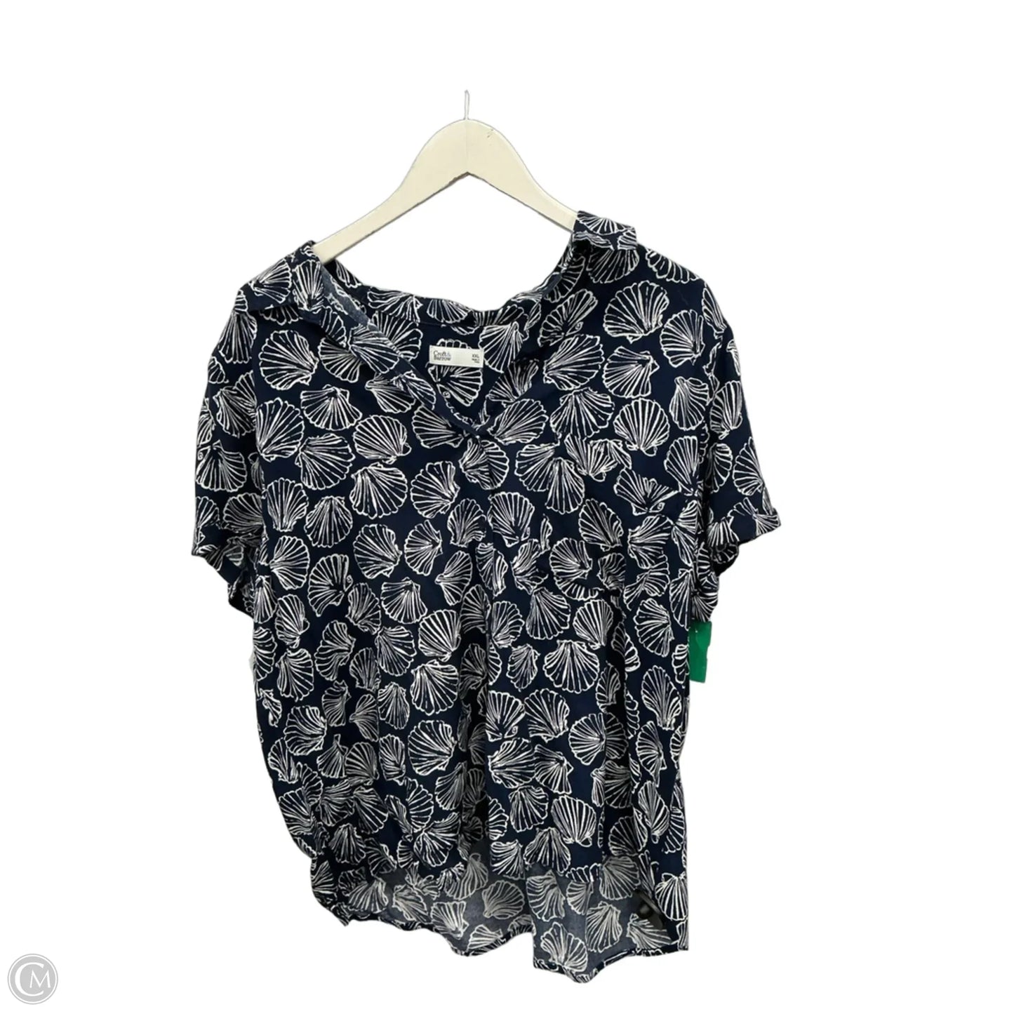 Top Short Sleeve By Croft And Barrow In Navy, Size: Xxl