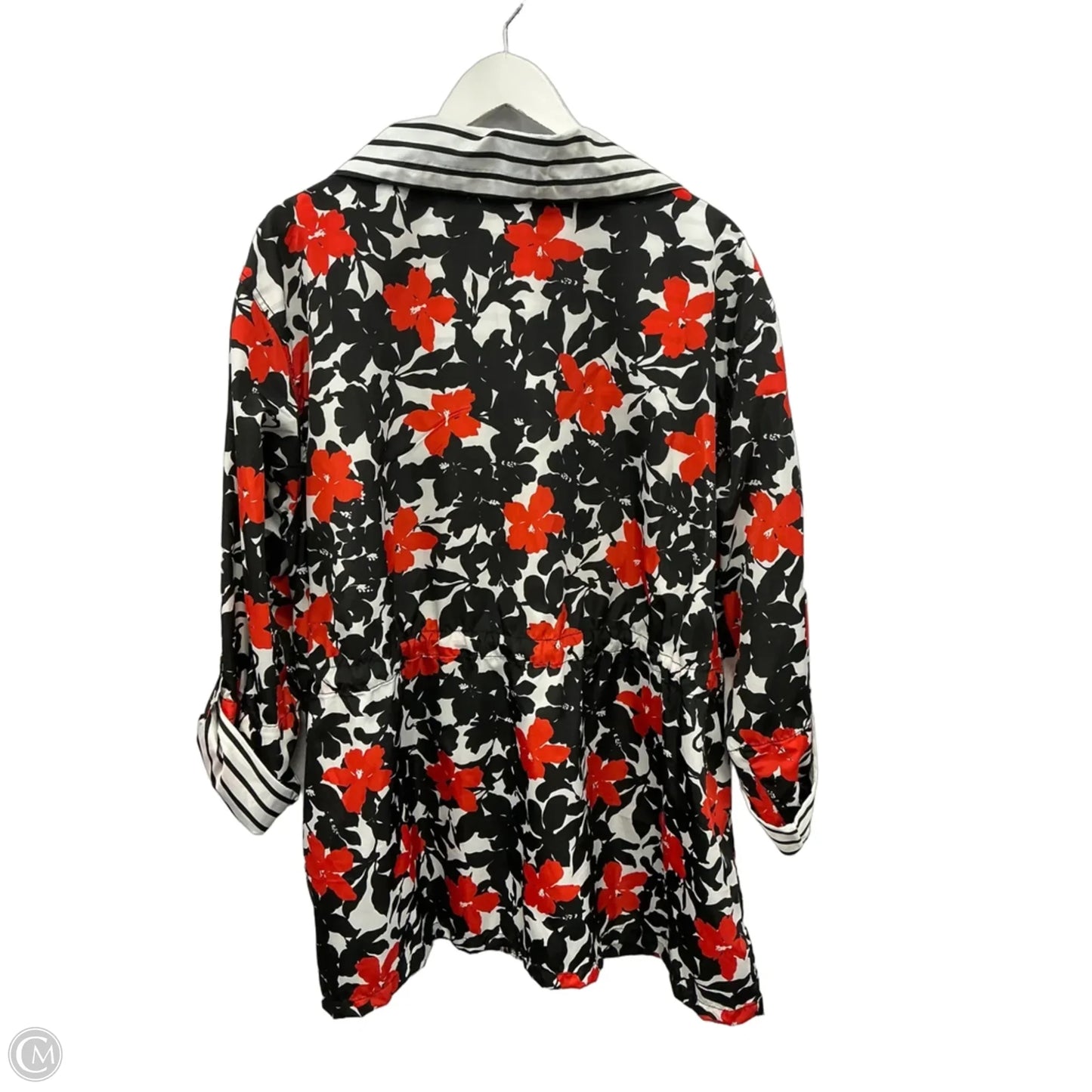 Jacket Windbreaker By Ruby Rd In Black & Red, Size: 2x