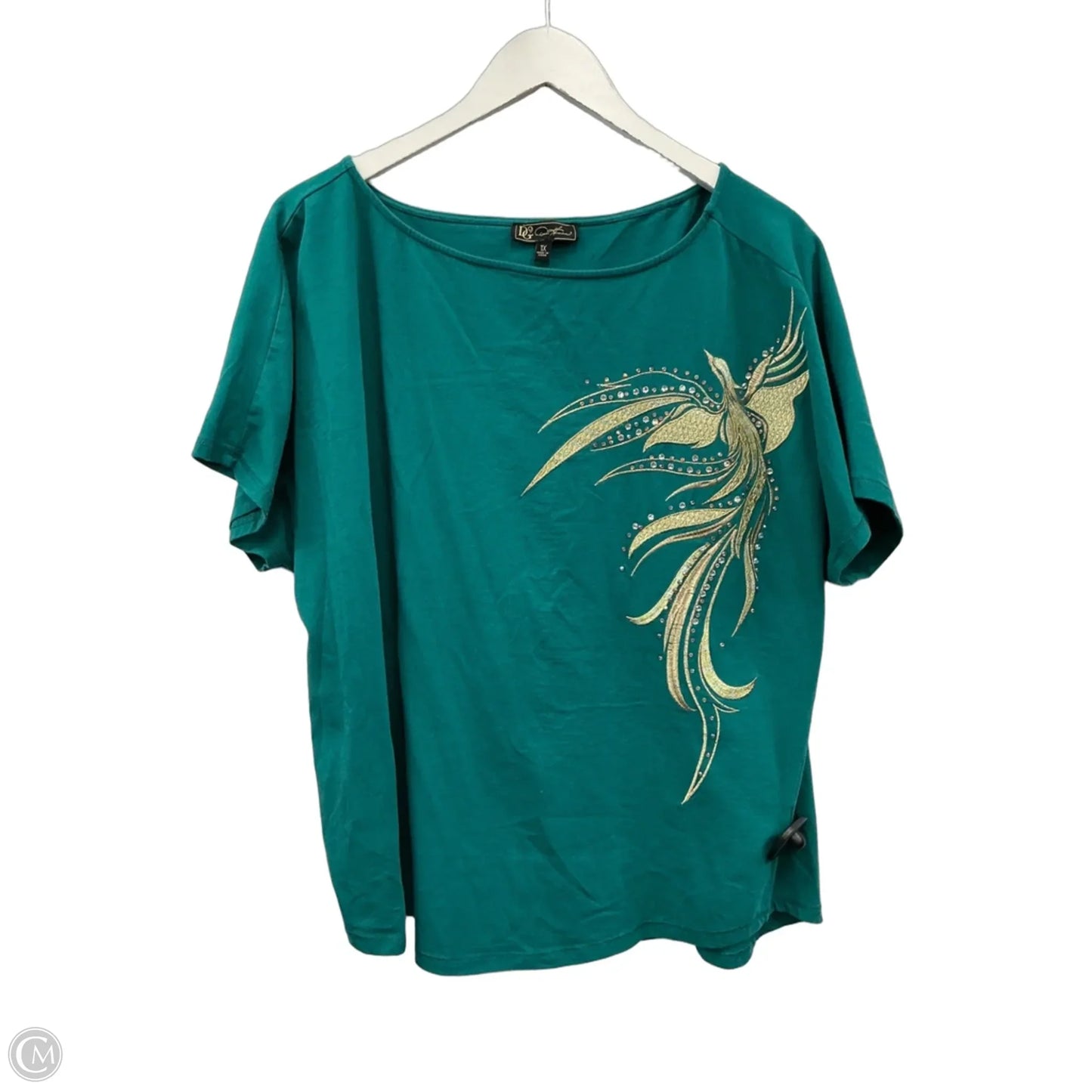 Top Short Sleeve By Dg2 In Teal, Size: 1x