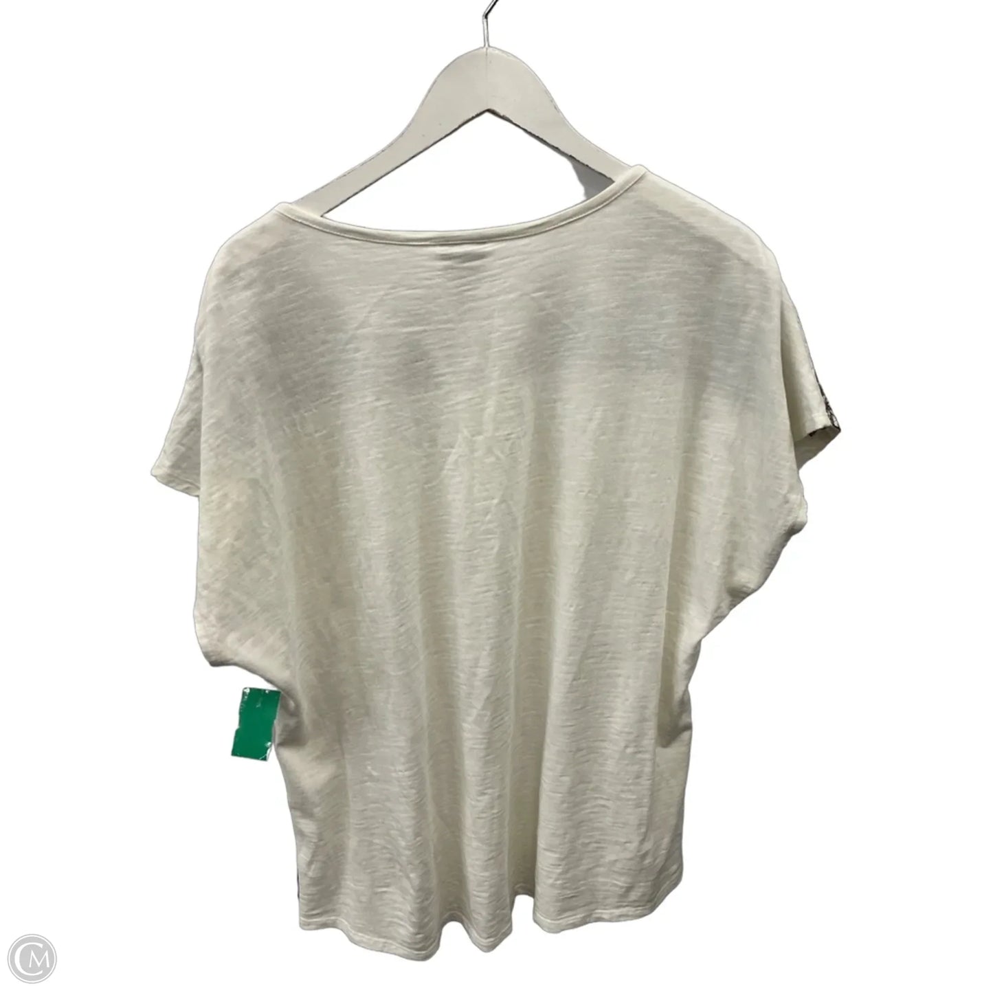 Top Short Sleeve By Chicos In White, Size: Xl