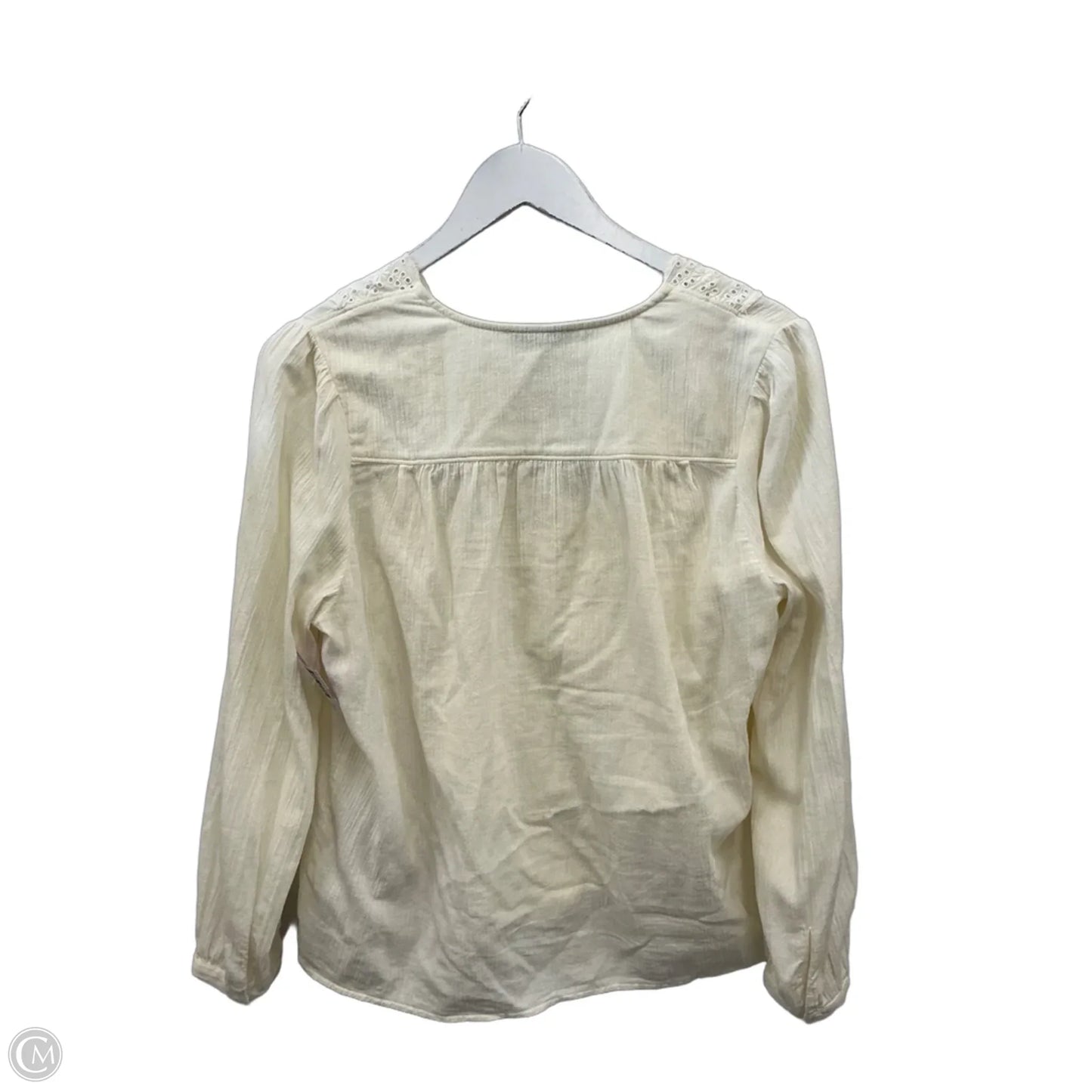 Top Long Sleeve By Madewell In Cream, Size: S