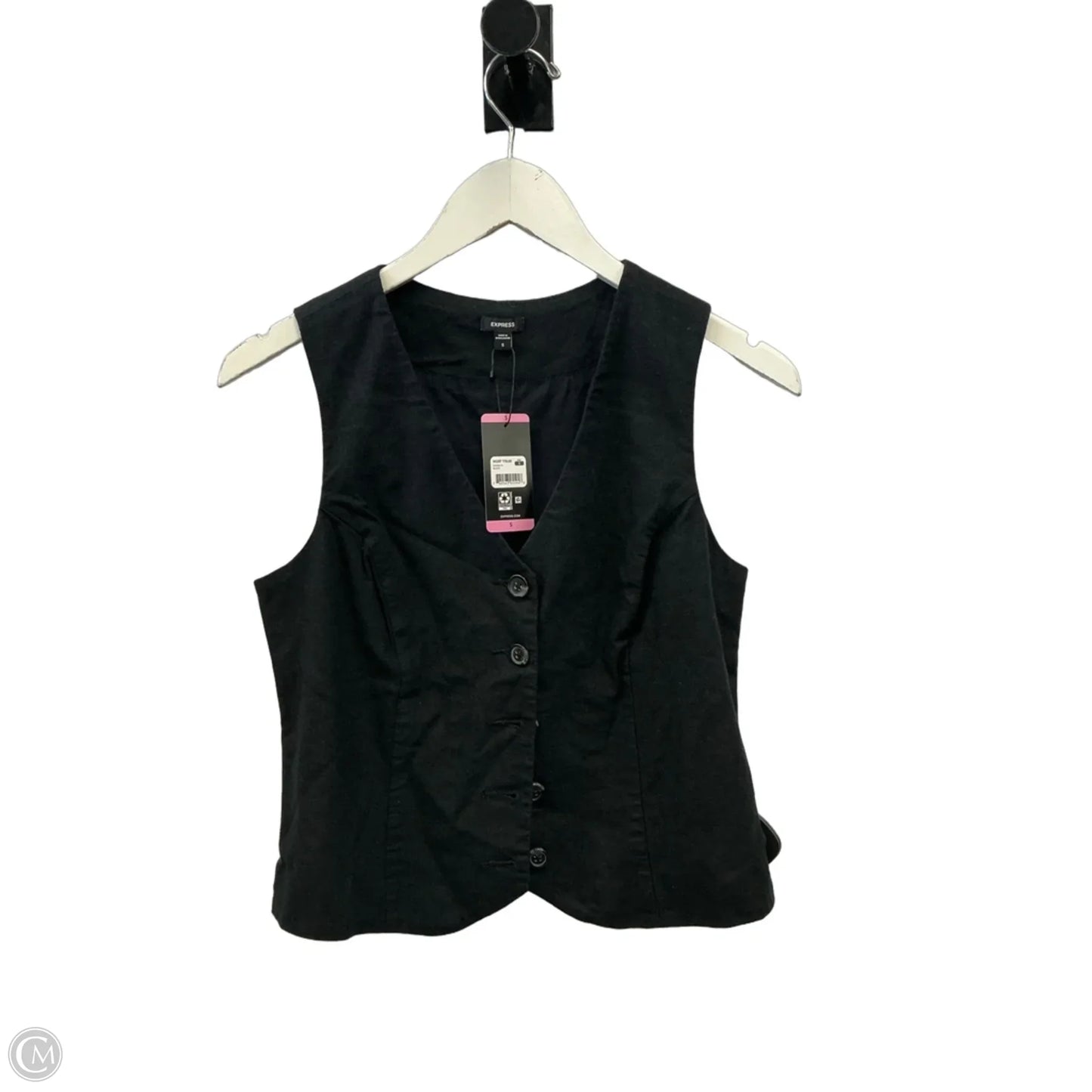 Vest Other By Express In Black, Size: S