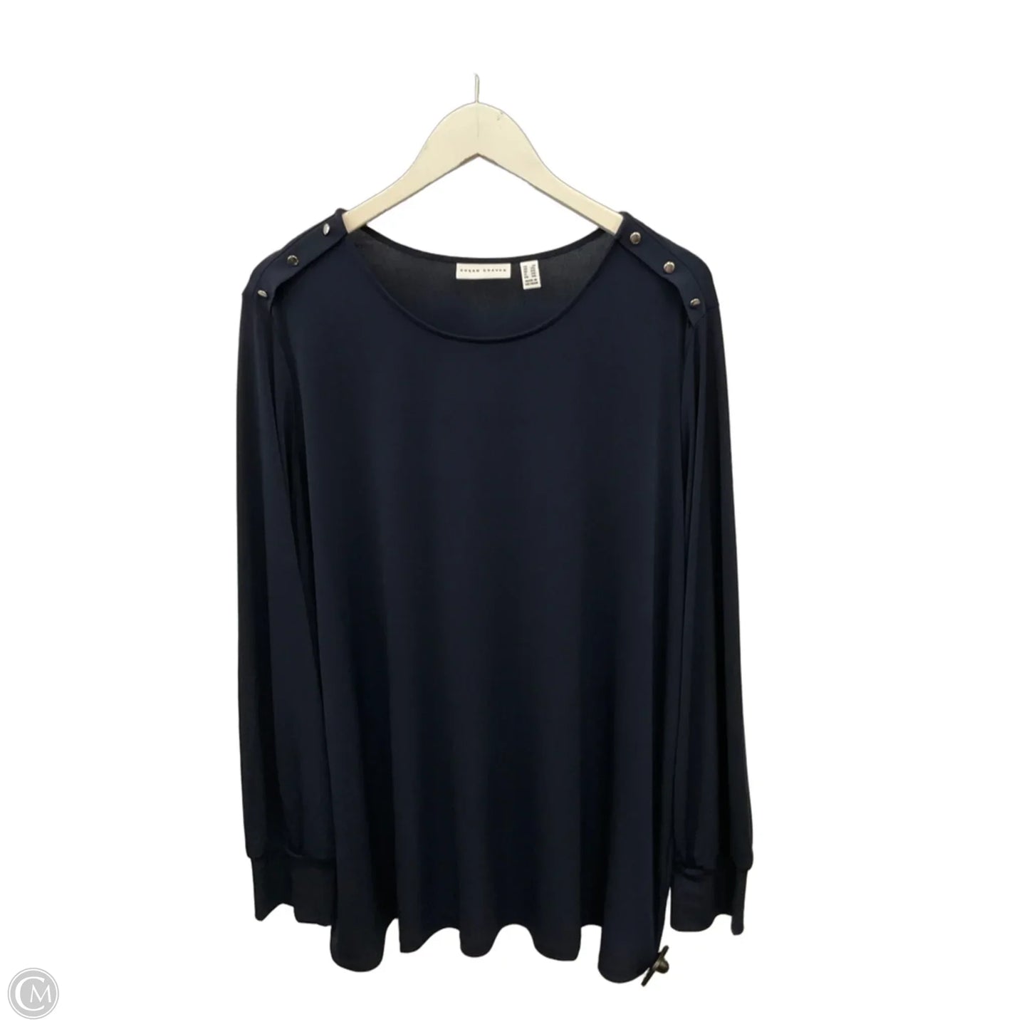 Top Long Sleeve By Susan Graver In Navy, Size: 2x