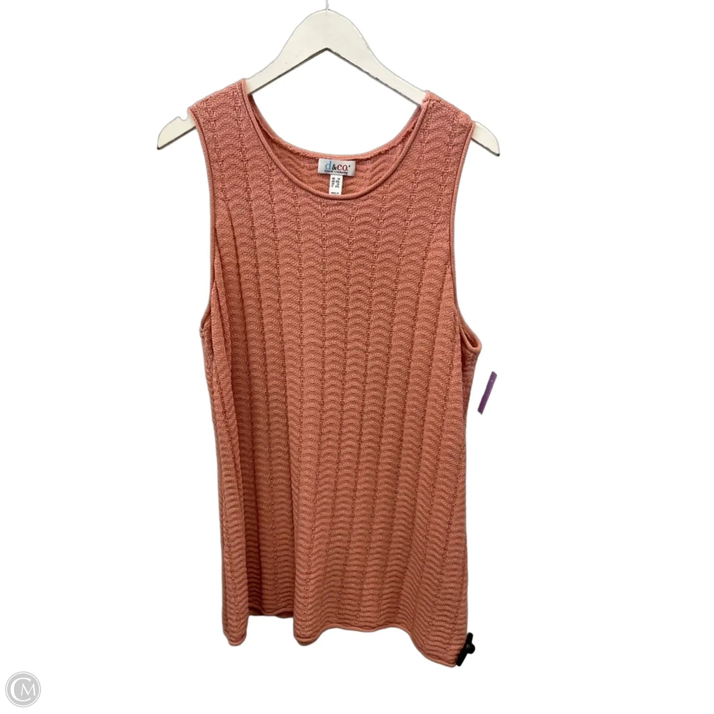 Top Sleeveless By Denim And Co Qvc In Peach, Size: 1x