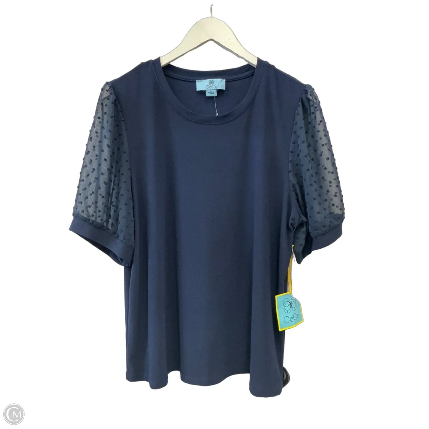 Top Short Sleeve By Cece In Navy, Size: Xl