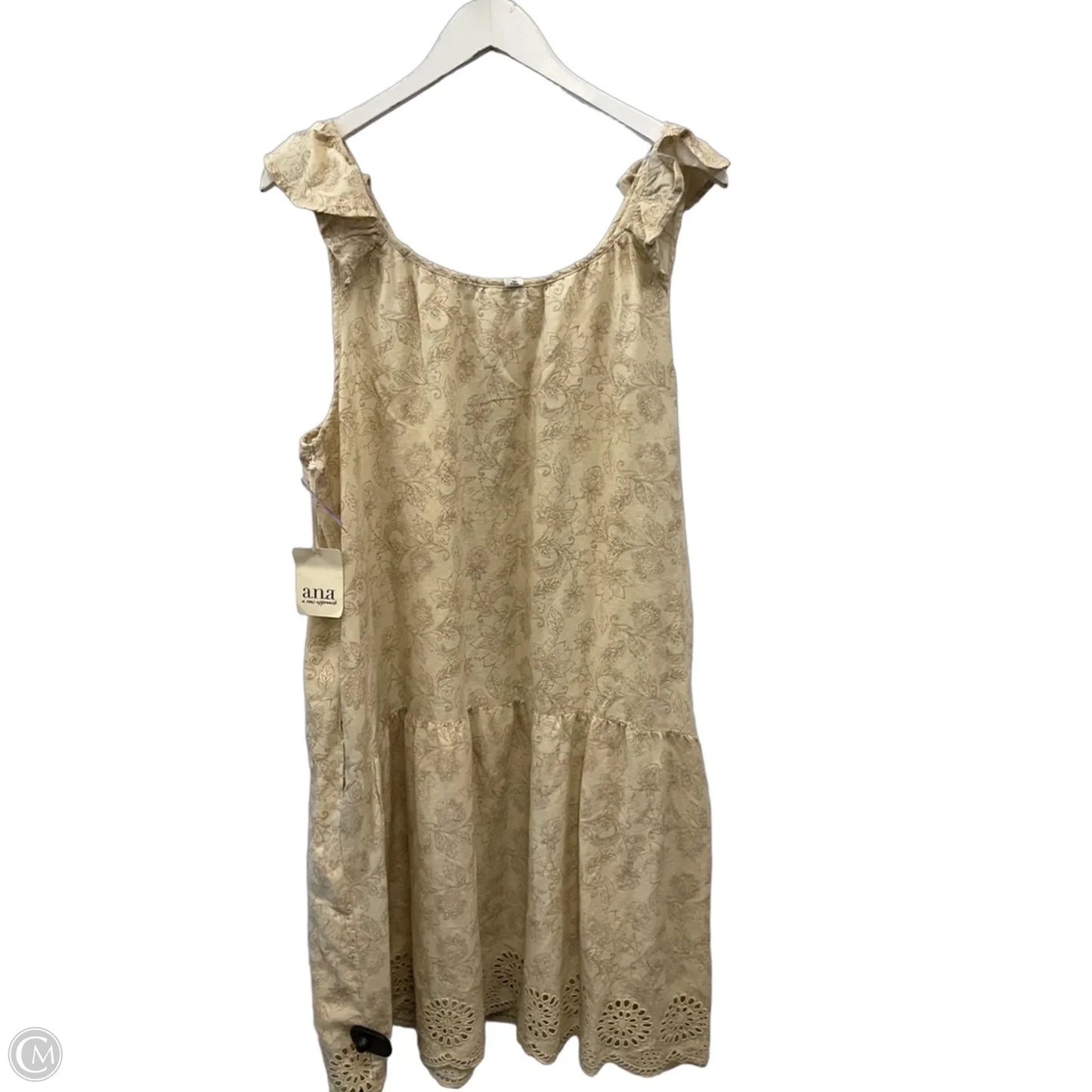 Dress Casual Midi By Ana In Cream, Size: Xl