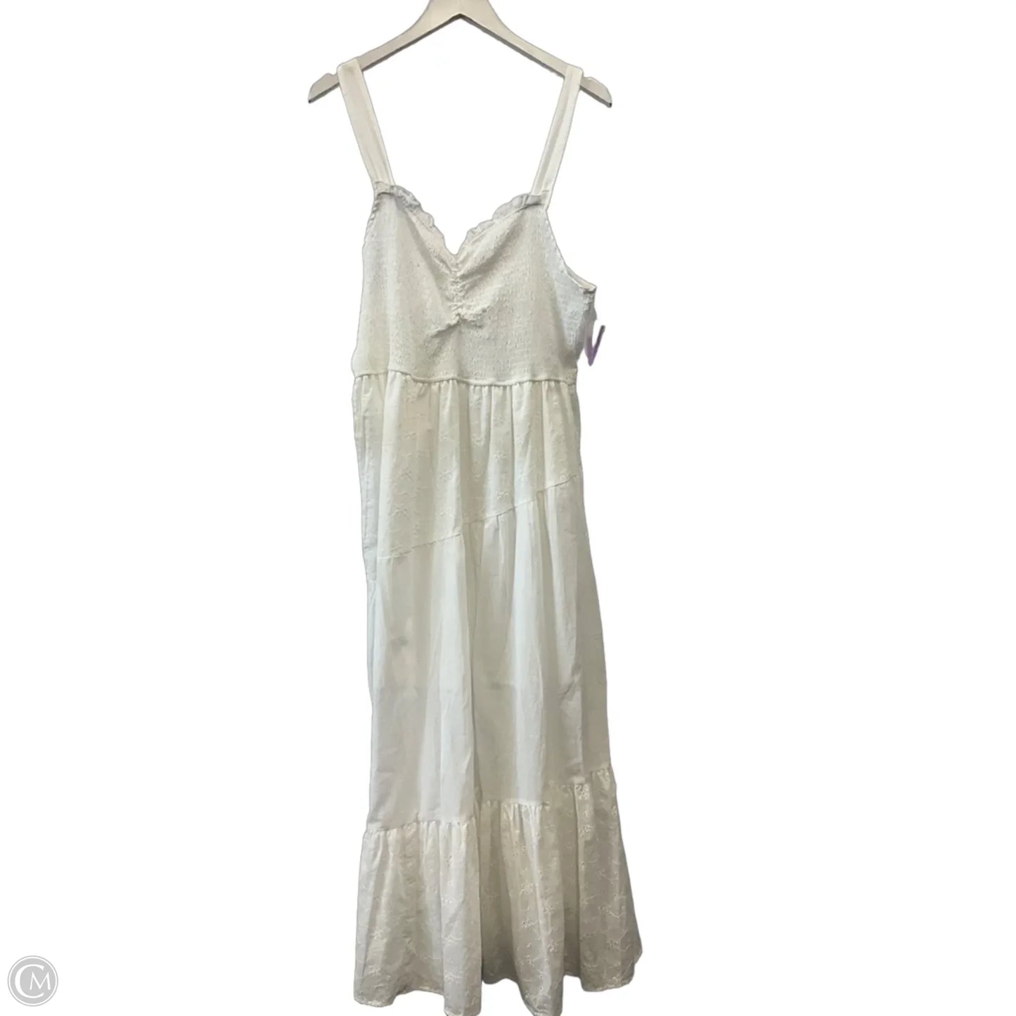 Dress Casual Maxi By Ultra Flirt In White, Size: 3x
