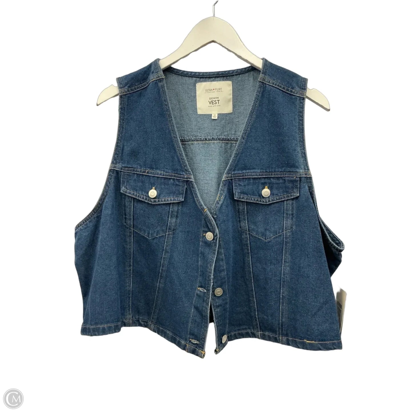 Vest Other By Ultra Flirt In Blue Denim, Size: 3x