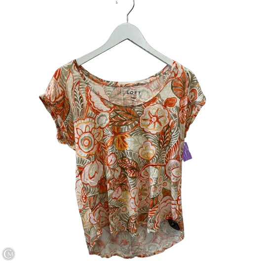 Top Short Sleeve By Loft In Orange, Size: L