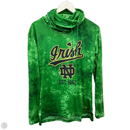 Athletic Top Long Sleeve Collar By Under Armour In Green, Size: S