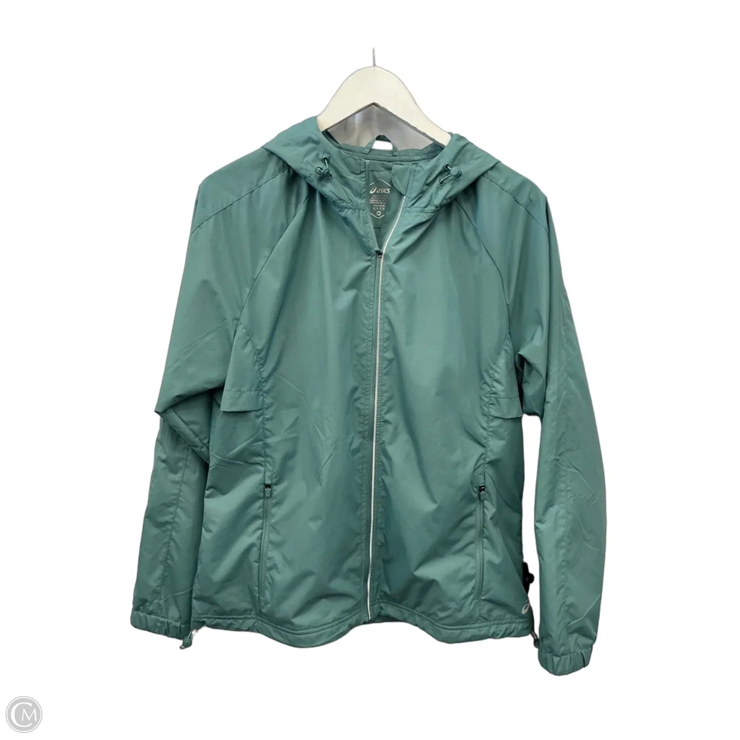 Jacket Windbreaker By Asics In Blue, Size: M