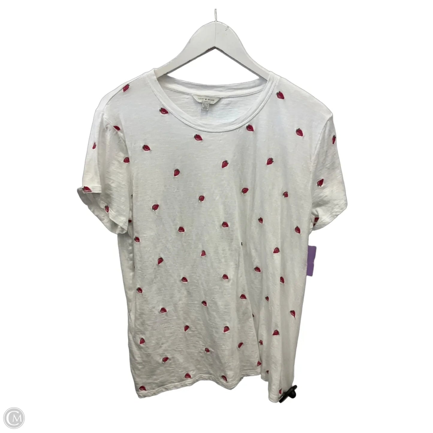 Top Short Sleeve By Lucky Brand In White, Size: Xl