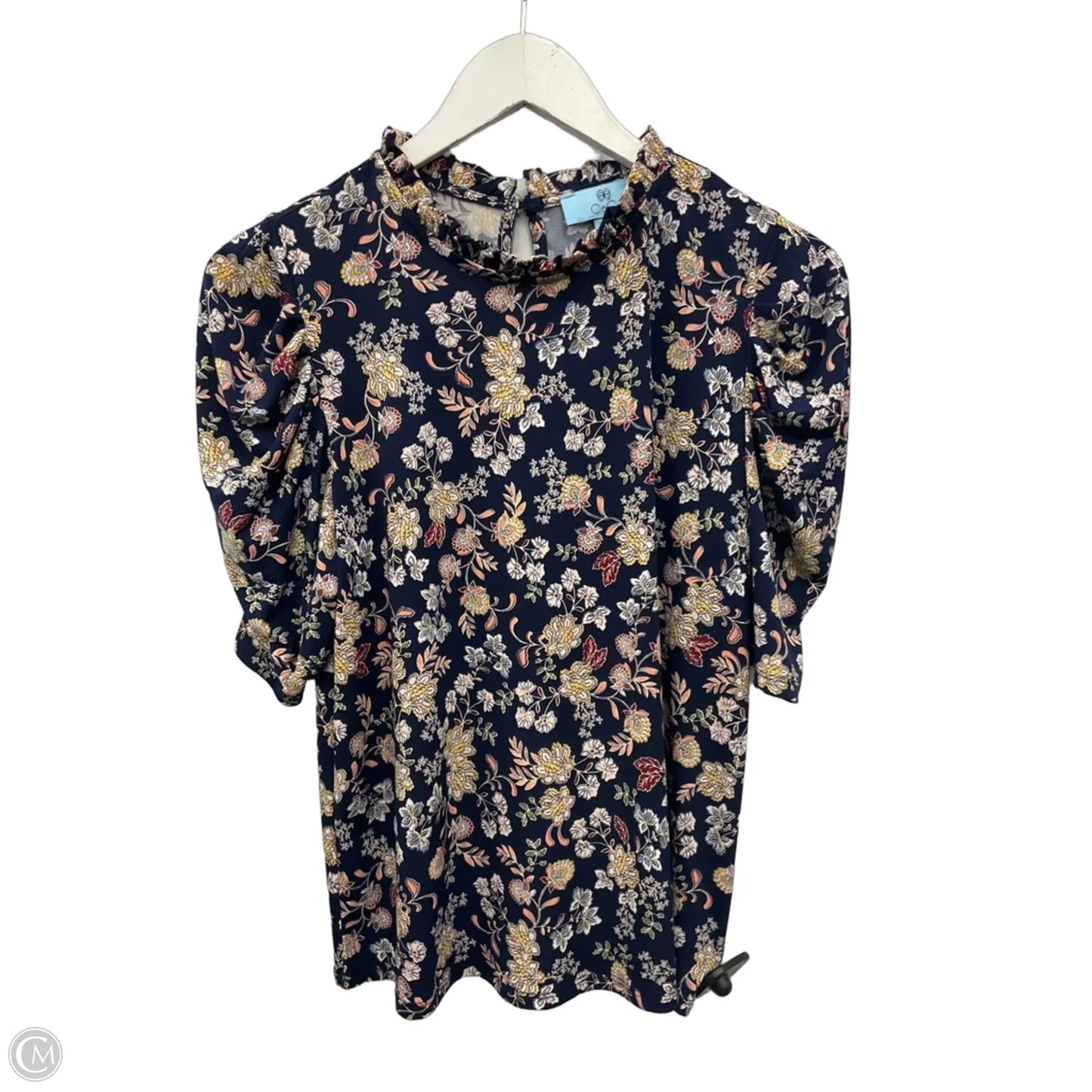 Top Short Sleeve By Cece In Navy, Size: M