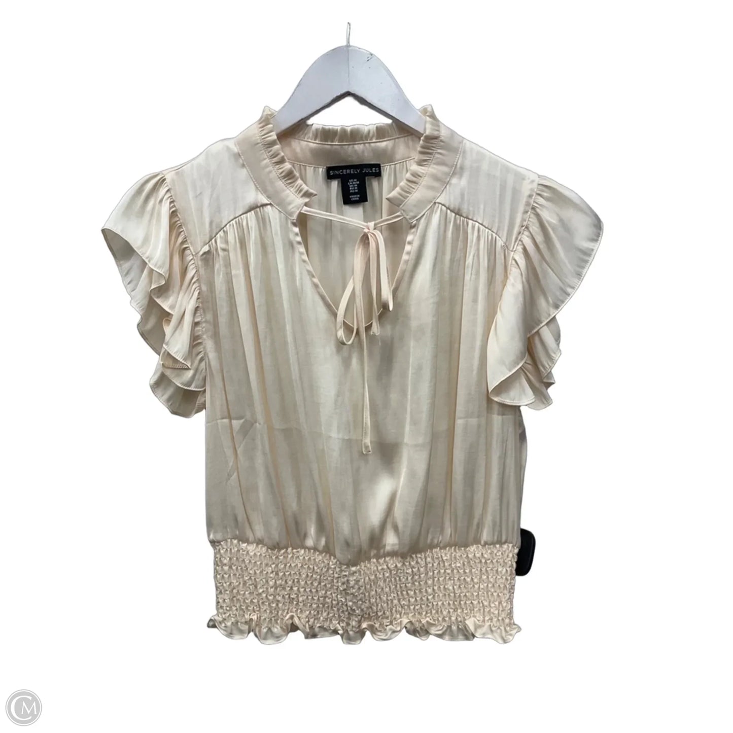 Top Short Sleeve By Sincerely Jules In Cream, Size: S