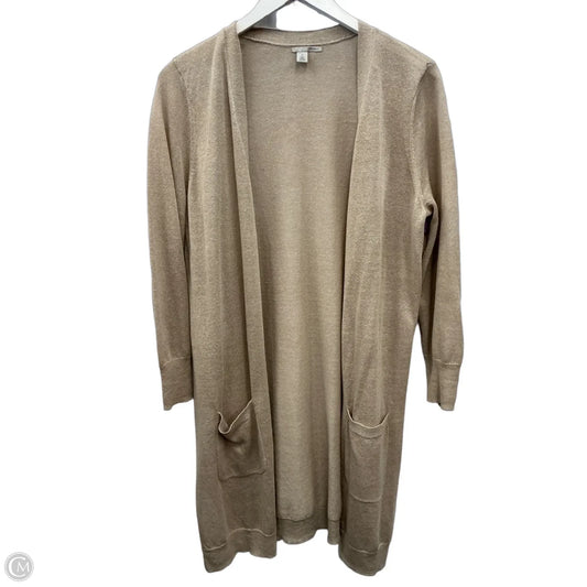 Sweater Cardigan By Halogen In Tan, Size: Mp