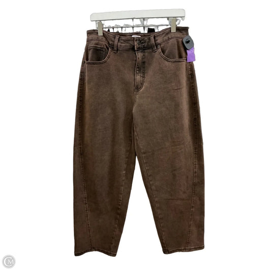 Jeans Wide Leg By Time And Tru In Brown Denim, Size: 14
