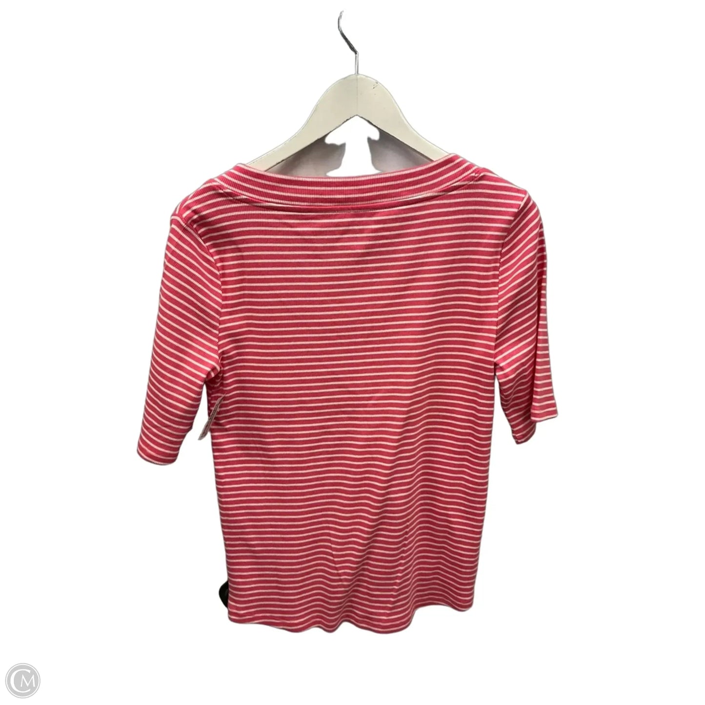 Top Short Sleeve By Talbots In Pink & White, Size: M