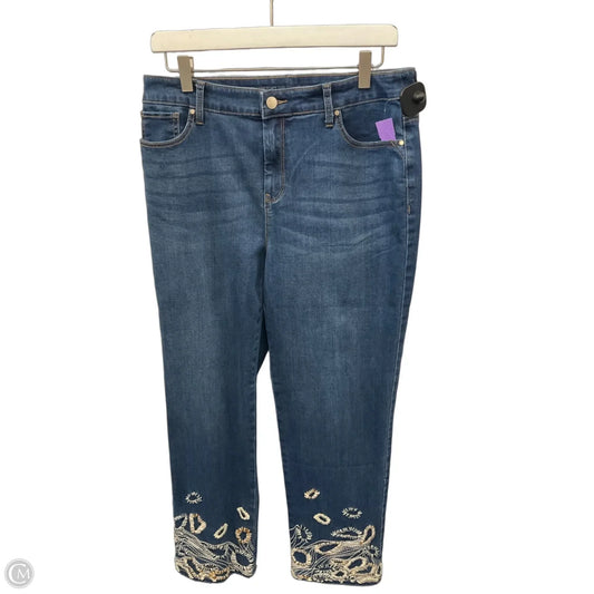 Jeans Cropped By Chicos In Blue Denim, Size: 6