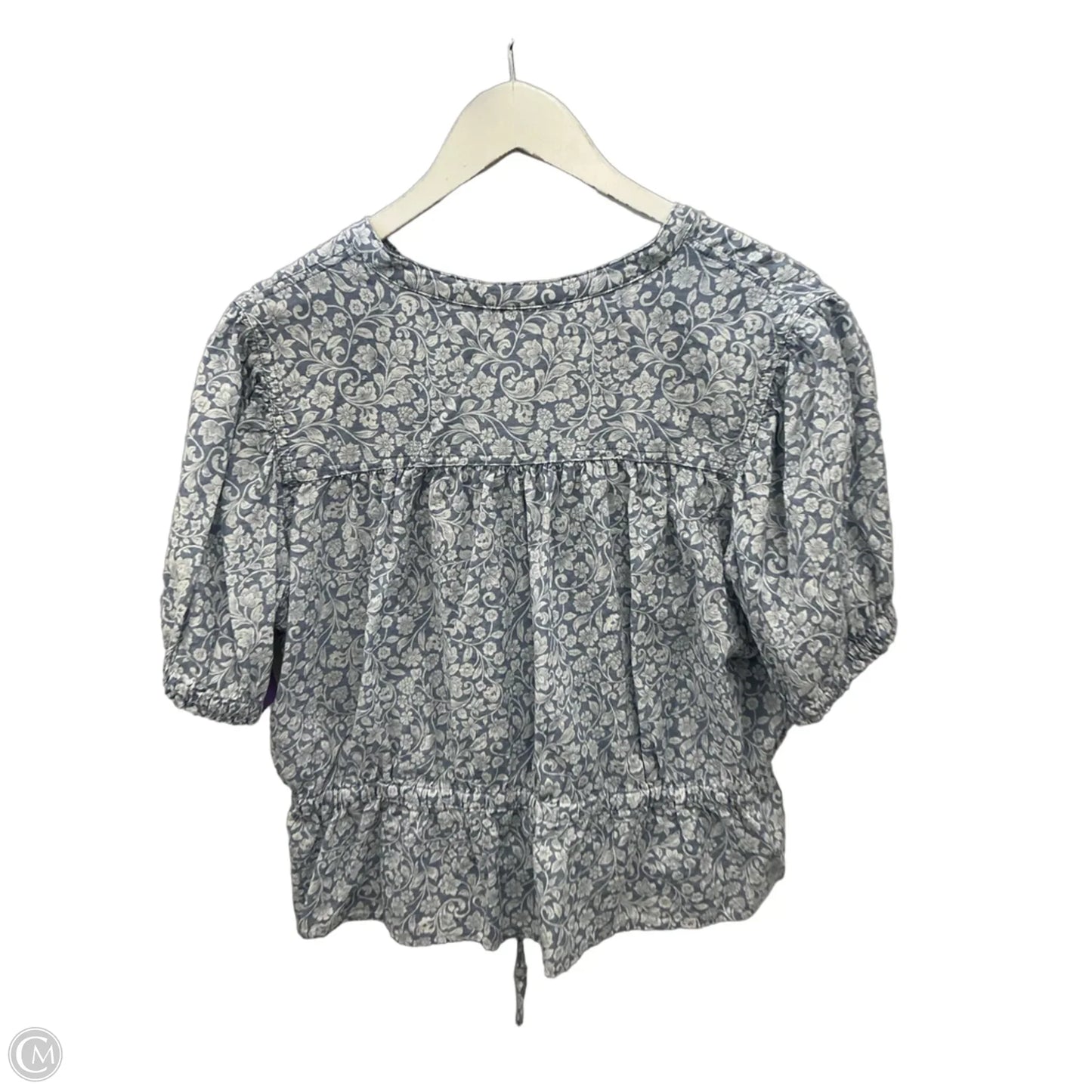 Top Short Sleeve By Falls Creek In Blue & White, Size: L