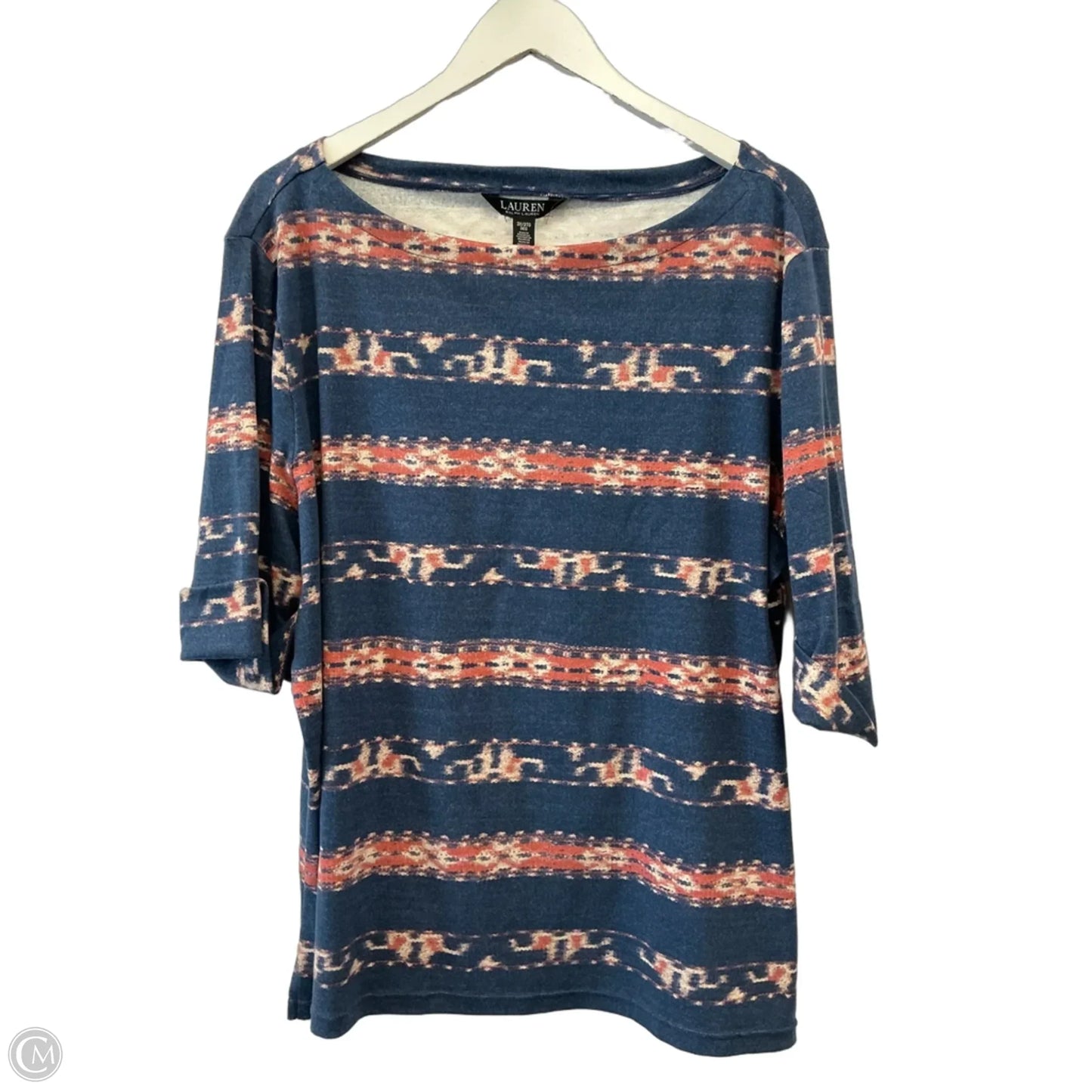 Top Short Sleeve By Lauren By Ralph Lauren In Blue, Size: 3x