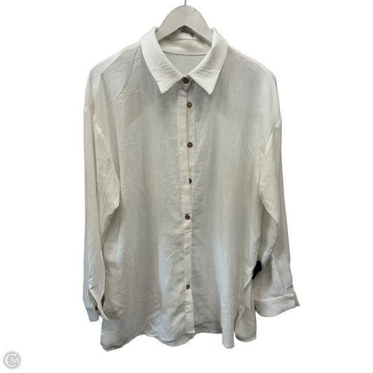 Top Long Sleeve By Clothes Mentor In White, Size: M