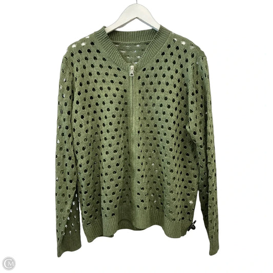Sweater Cardigan By Clothes Mentor In Green, Size: L