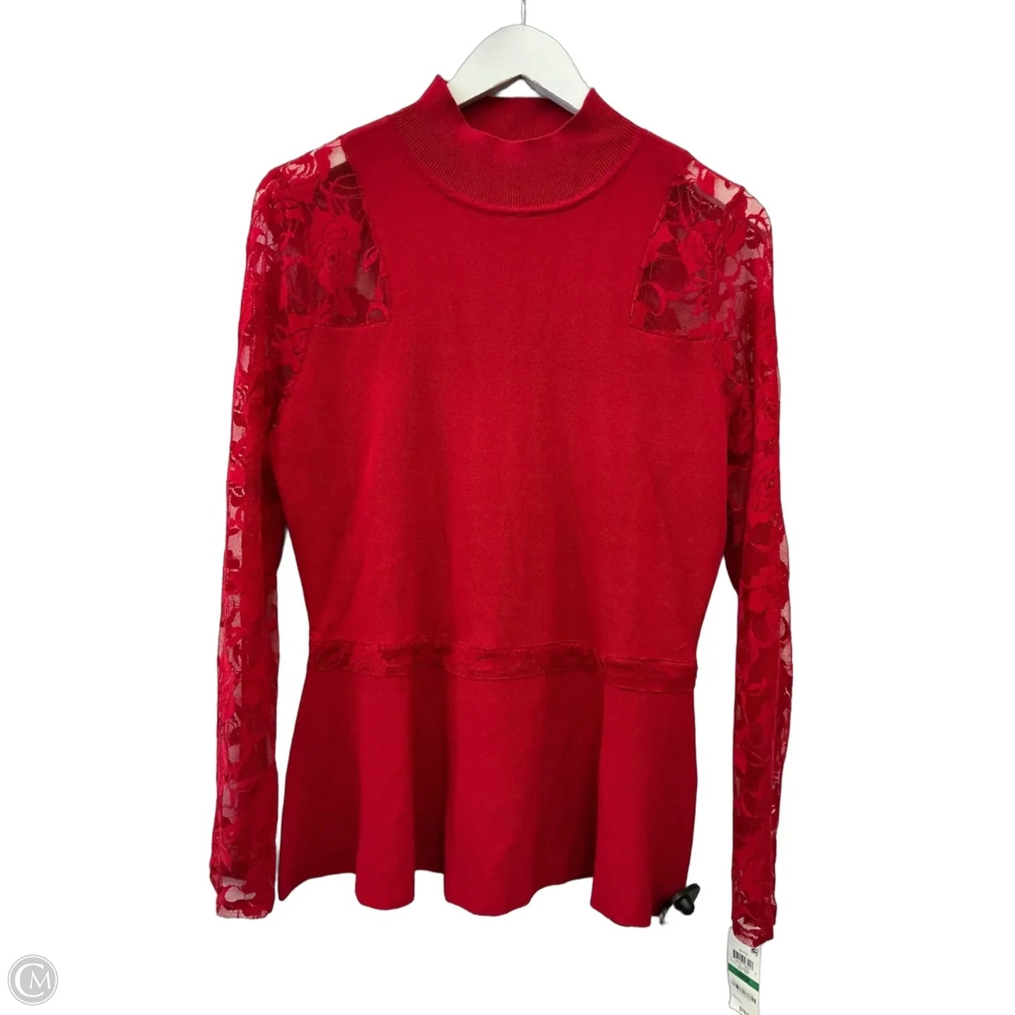Top Long Sleeve By Inc In Red, Size: L