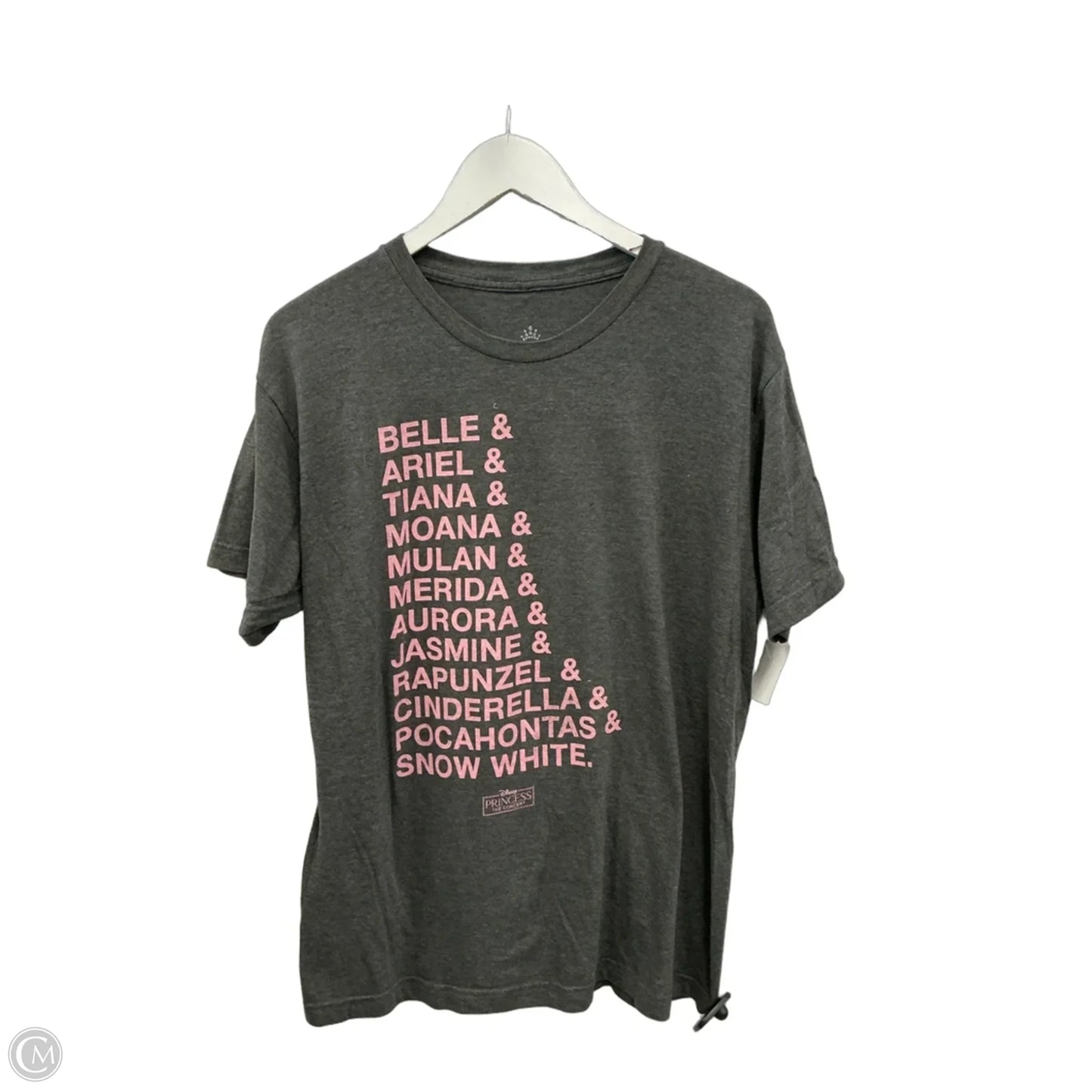 Top Short Sleeve By Disney In Grey, Size: L