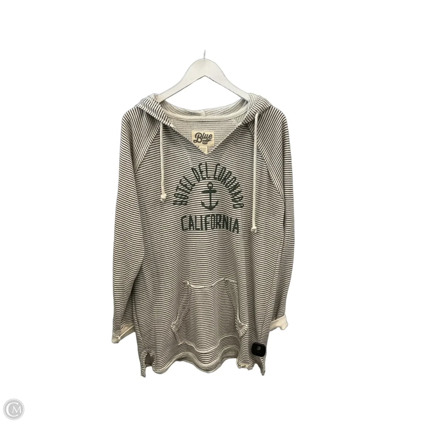 Sweatshirt Hoodie By Blue 84 In Grey & White, Size: Xl