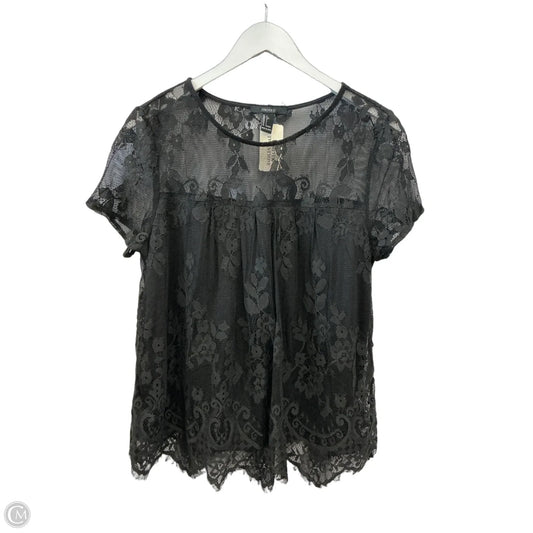 Top Short Sleeve By Forever 21 In Black, Size: L