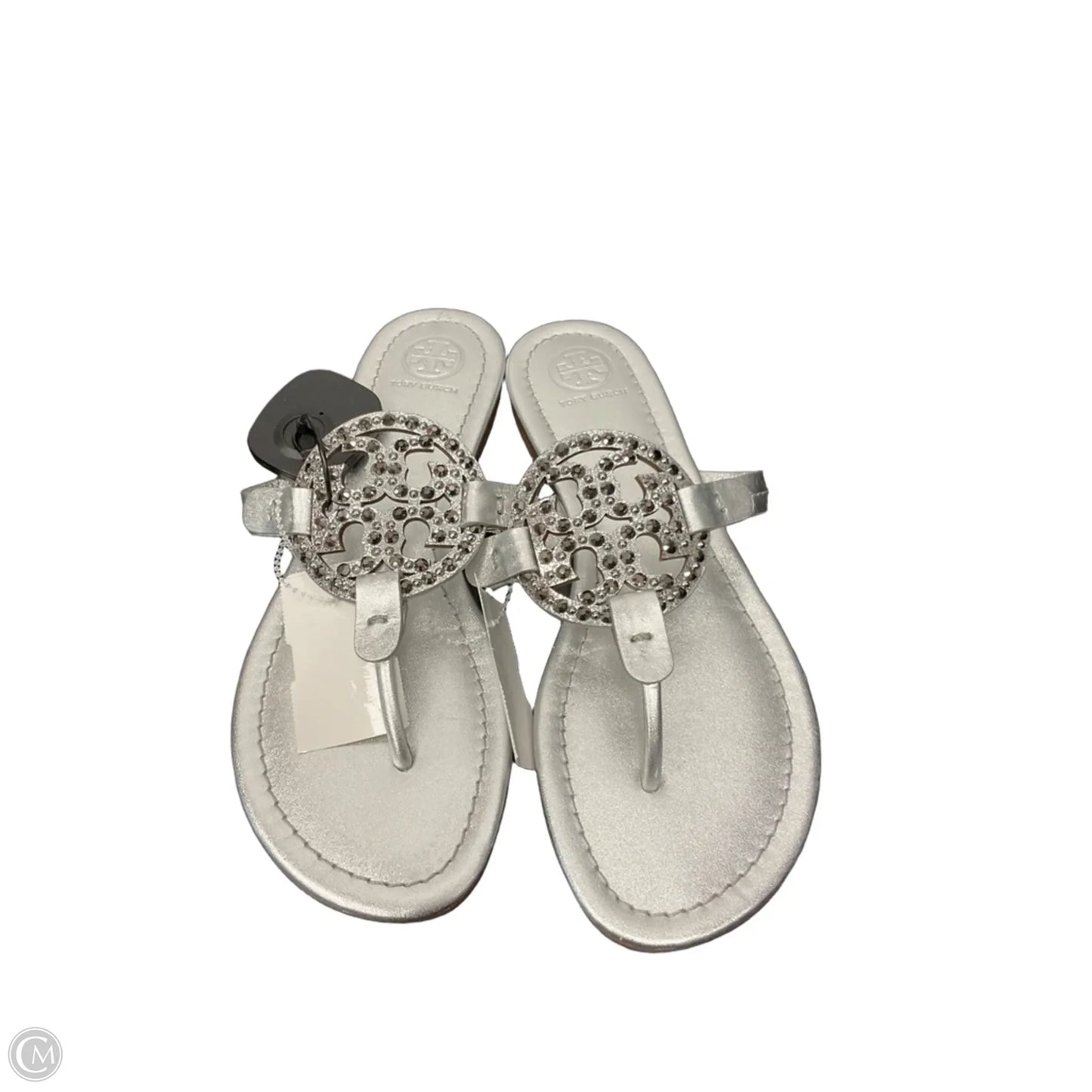 Sandals Designer By Tory Burch In Silver, Size: 7