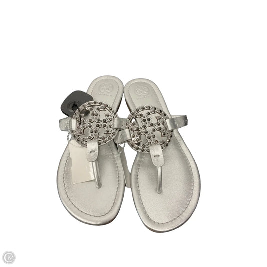 Sandals Designer By Tory Burch In Silver, Size: 7