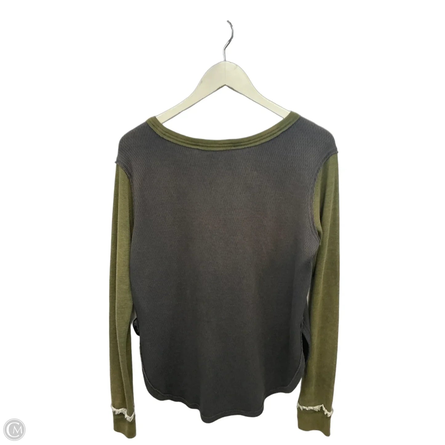 Top Long Sleeve By We The Free In Green & Grey, Size: Xs