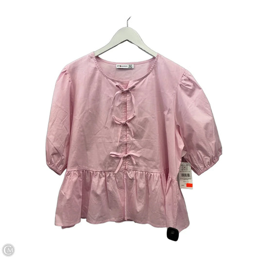 Top Short Sleeve By 89th And Madison In Pink, Size: Xl