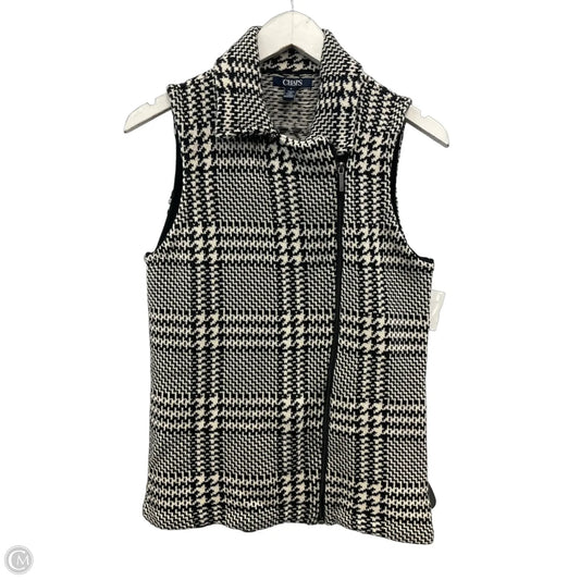 Vest Sweater By Chaps In Black & White, Size: M
