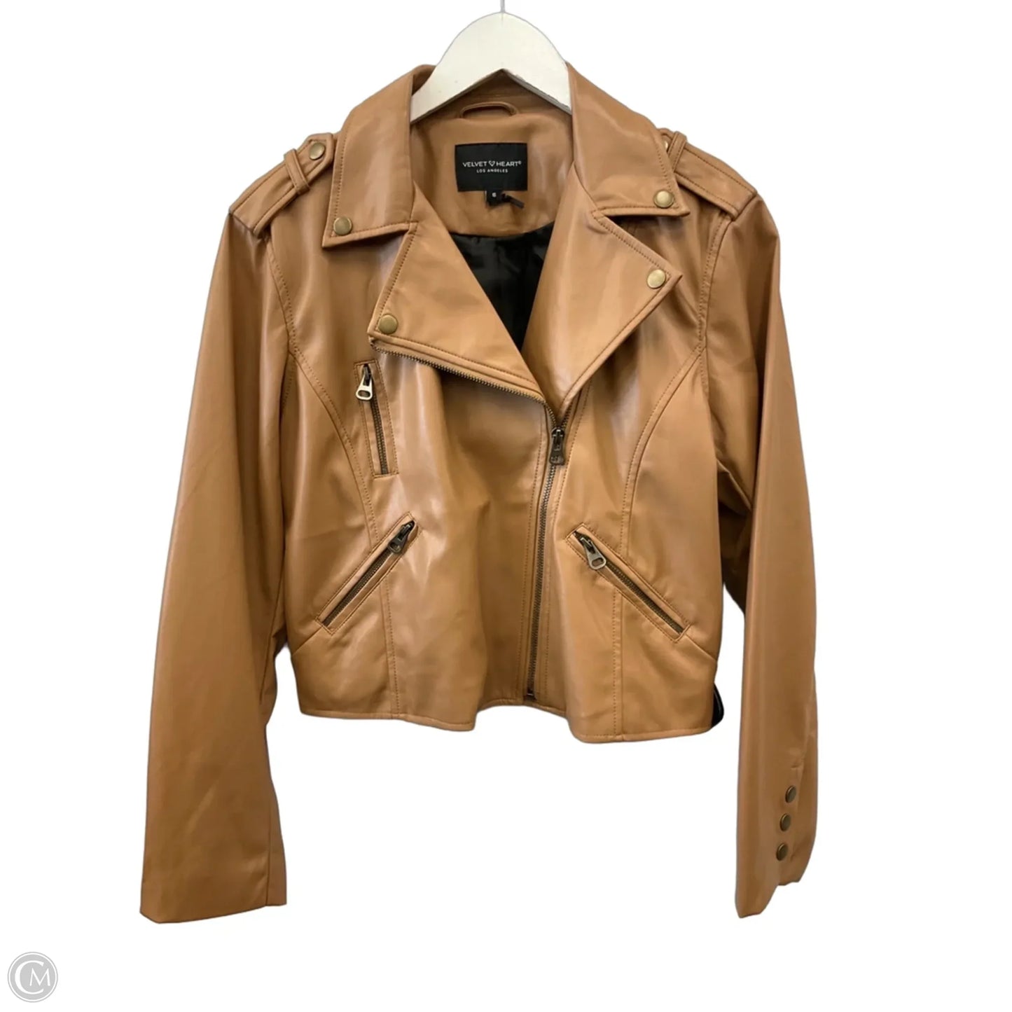 Jacket Moto By Velvet Heart In Brown, Size: S