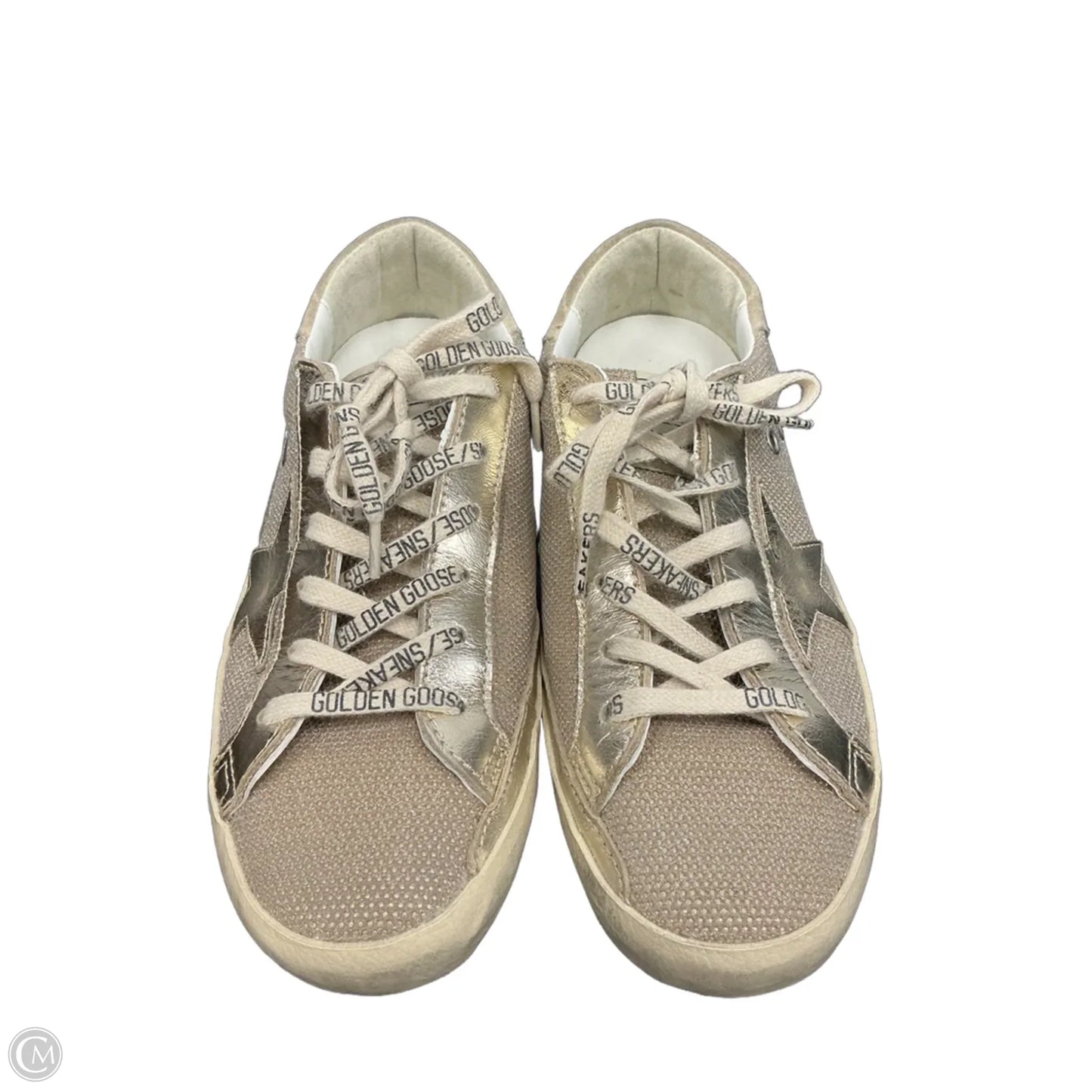 Shoes Luxury Designer By Golden Goose In Gold, Size: 6