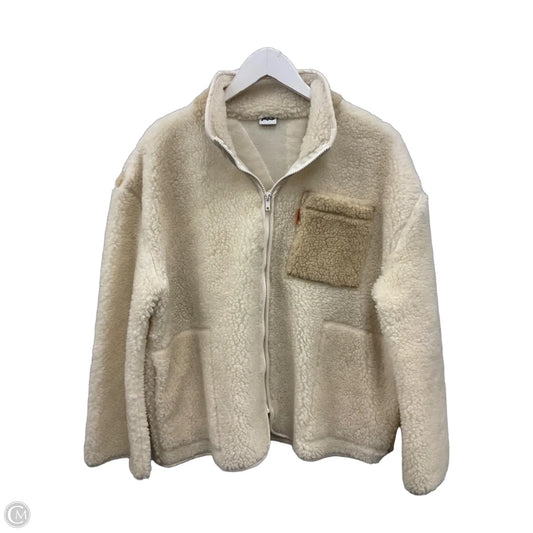 Jacket Fleece By Clothes Mentor In Cream, Size: M