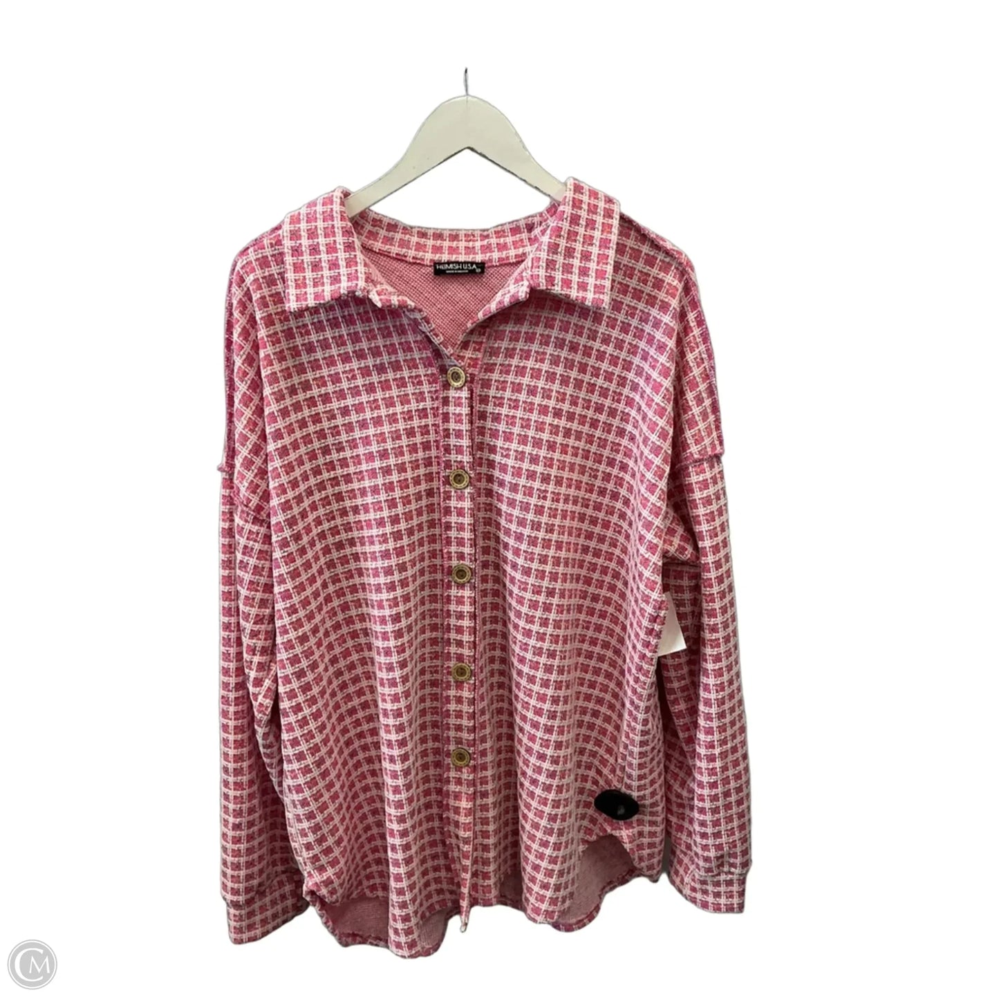 Jacket Shirt By Heimish Usa In Pink, Size: 2x