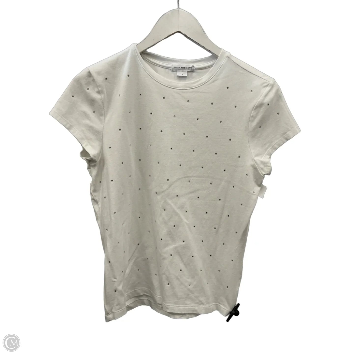 Top Short Sleeve By Good American In White, Size: L