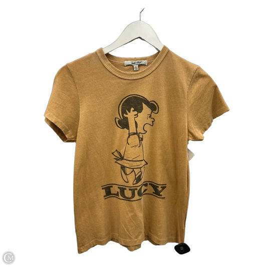 Top Short Sleeve By Junk Food In Tan, Size: S